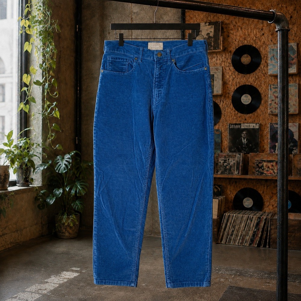 Everlane Baby Cord‎ Cheeky Crop Pants Blue Corduroy Mens 29 Slim Streetwear